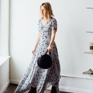 LOVESHACKFANCY Coralie Dress - Charcoal; Size 4